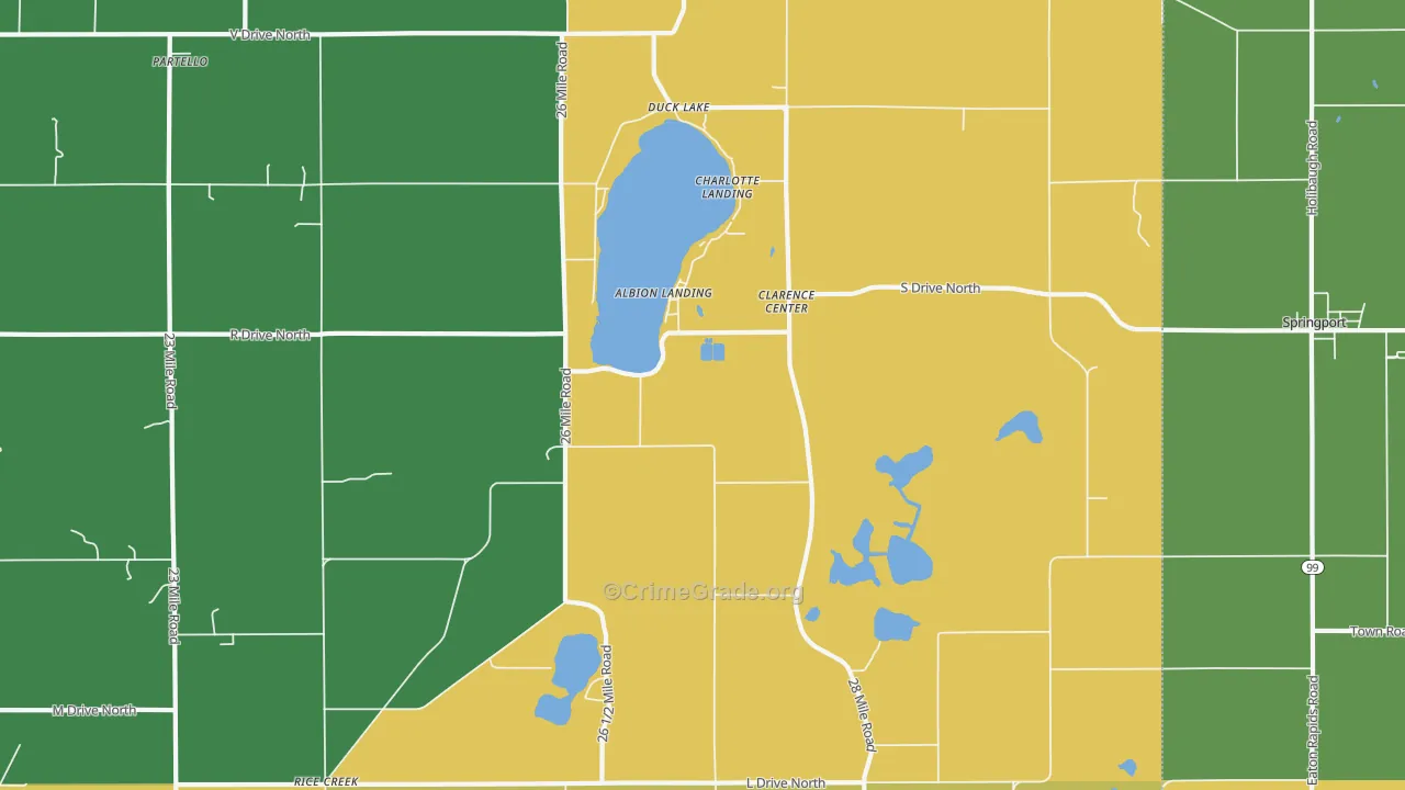 Duck Lake, MI Map of Robbery Rates