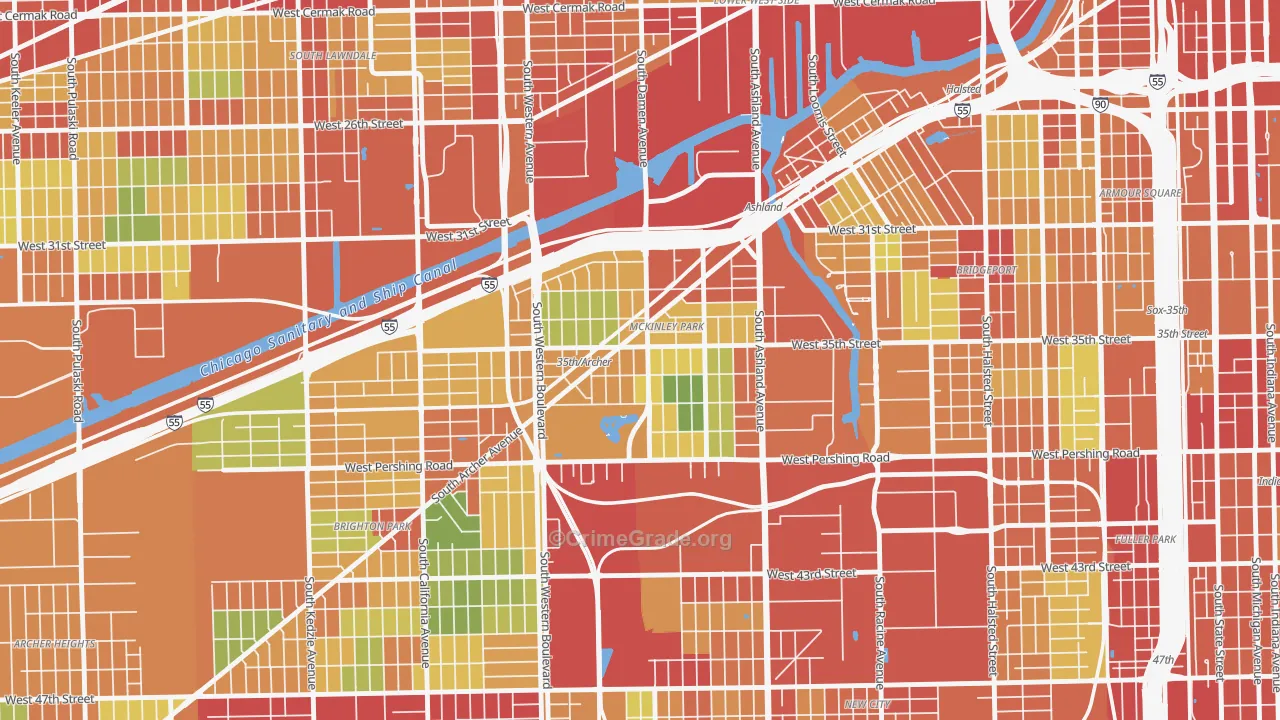 Ducktown, Chicago, IL Map of Robbery Rates