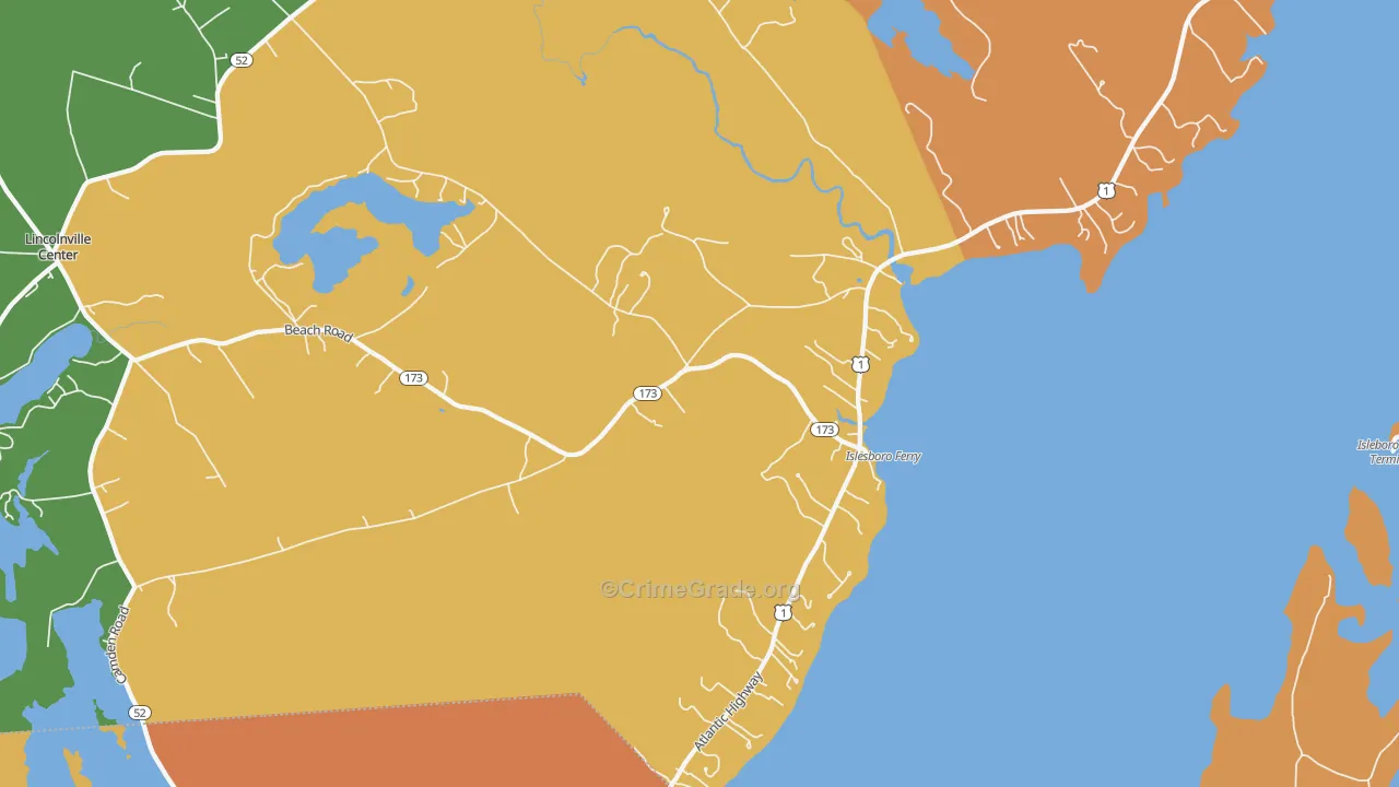 Ducktrap, ME Map of Robbery Rates