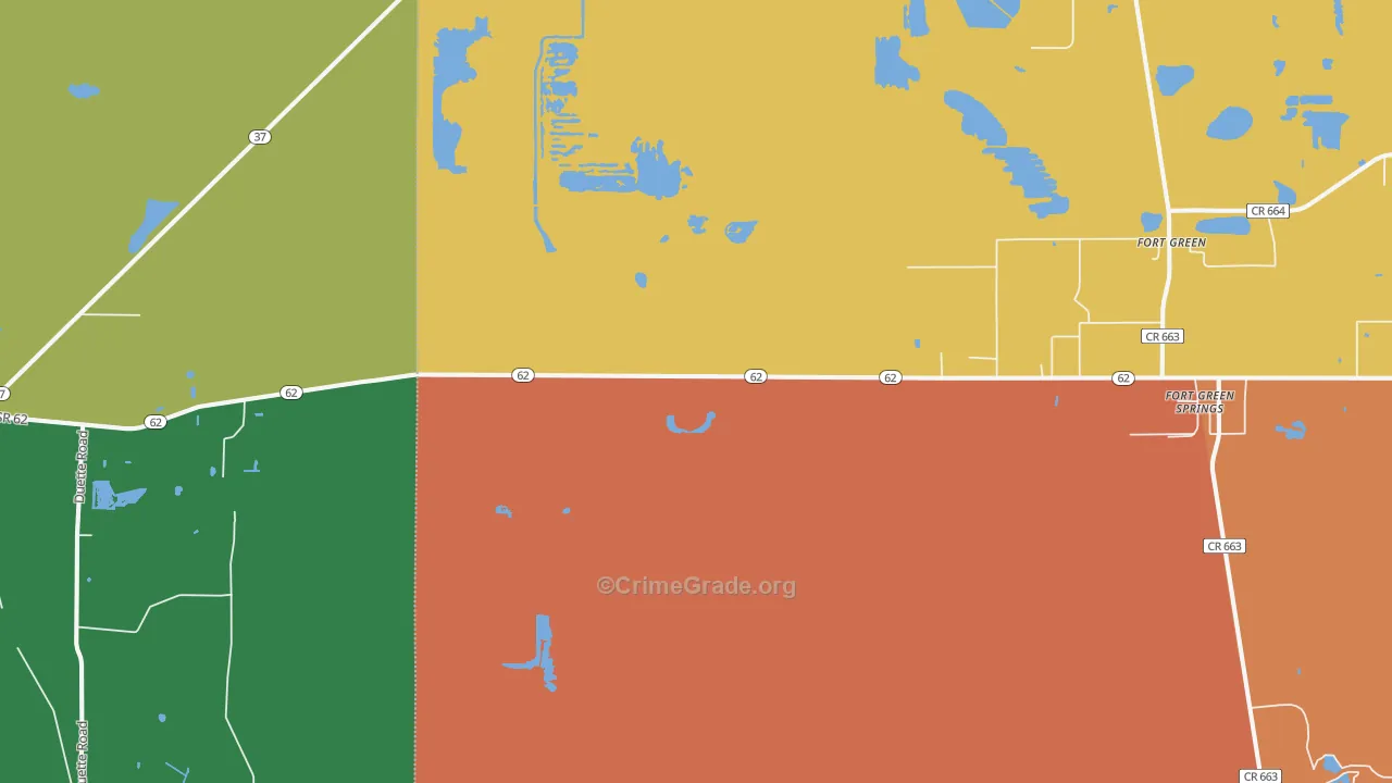 Duette, FL Map of Robbery Rates