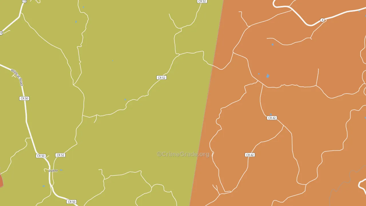 Duffy, WV Map of Robbery Rates