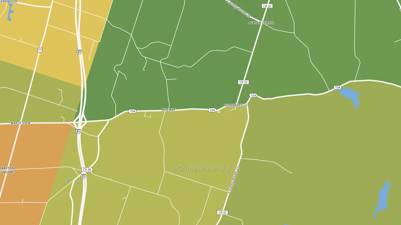 Dugway, NY Map of Robbery Rates