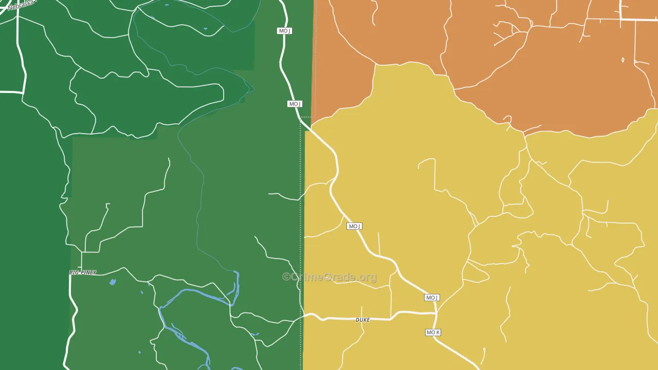 Duke, MO Map of Robbery Rates