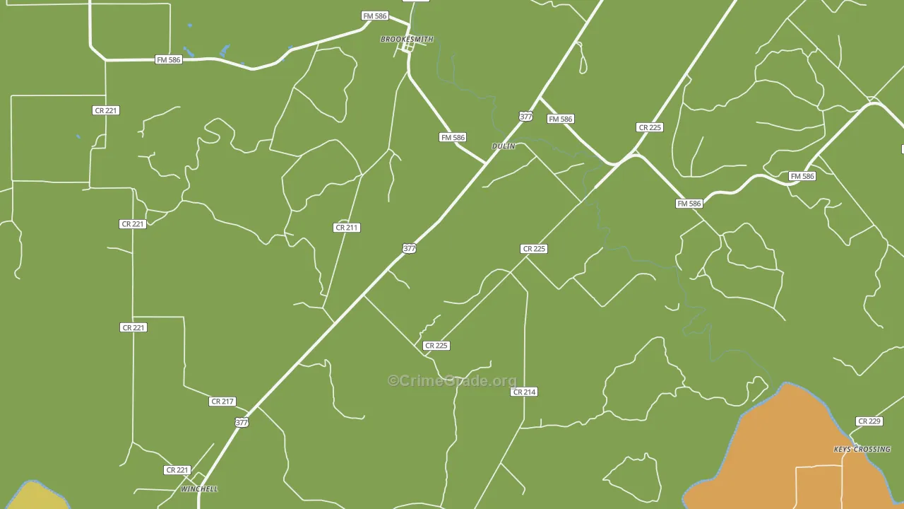 Dulin, TX Map of Robbery Rates
