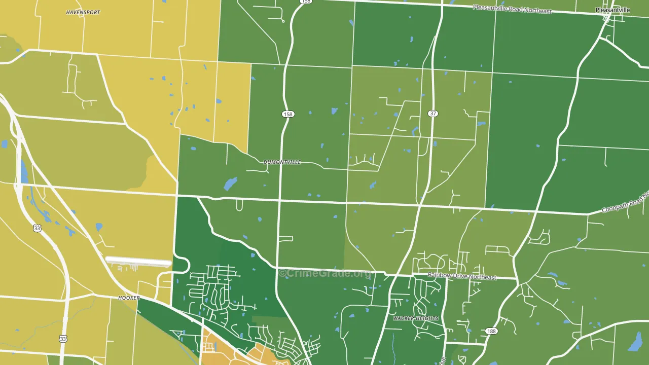 Dumontville, OH Map of Robbery Rates