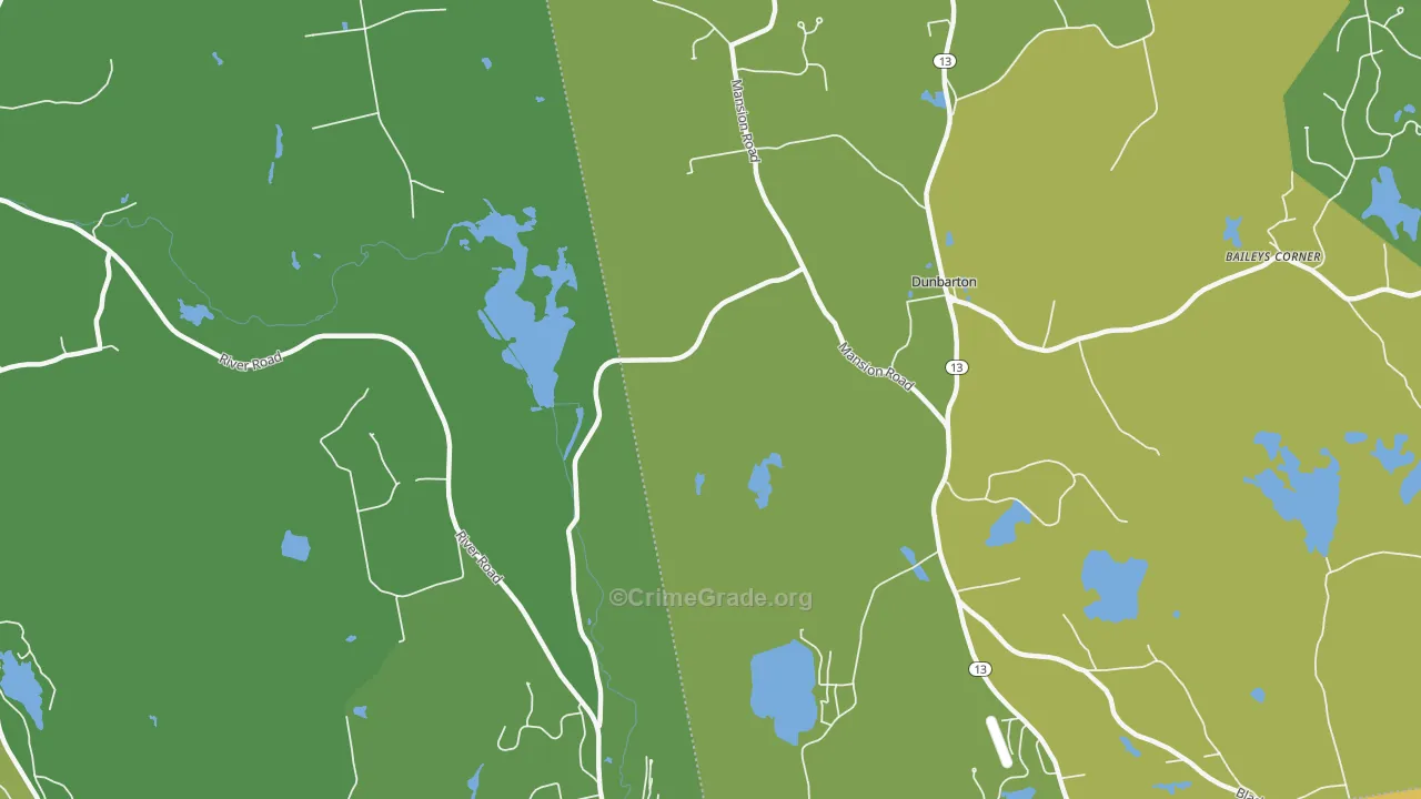 Dunbarton Center, NH Map of Robbery Rates