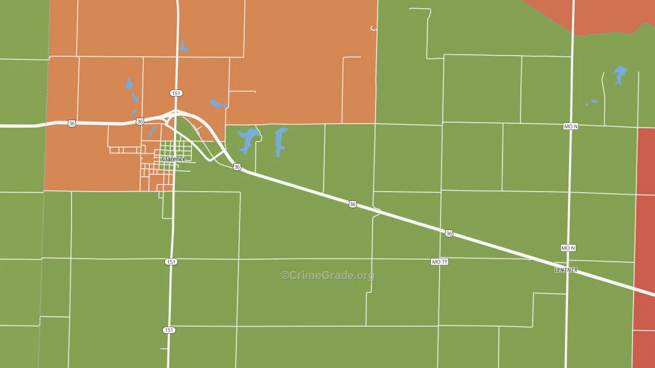Duncans Bridge, MO Map of Robbery Rates