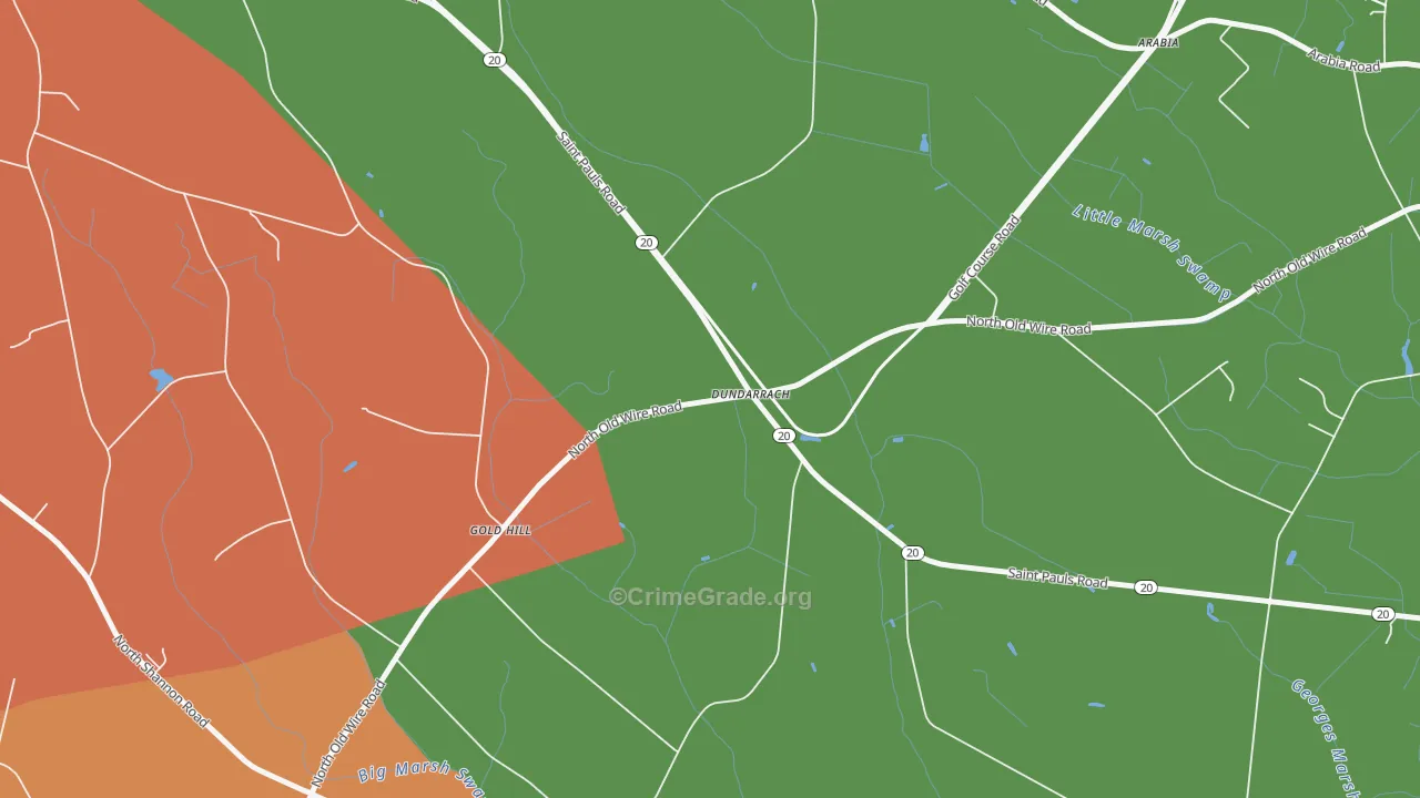 Dundarrach, NC Map of Robbery Rates