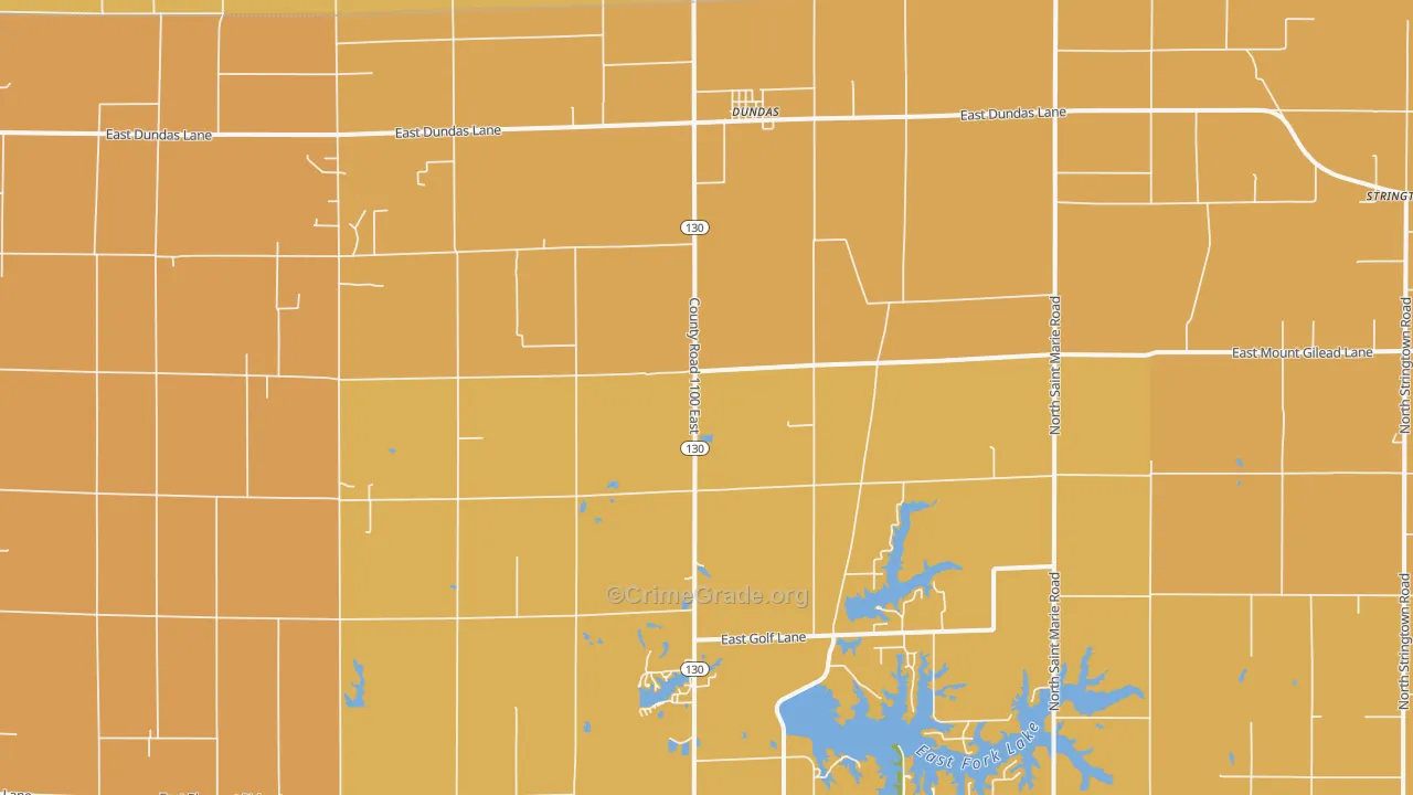 Dundas, IL Map of Robbery Rates