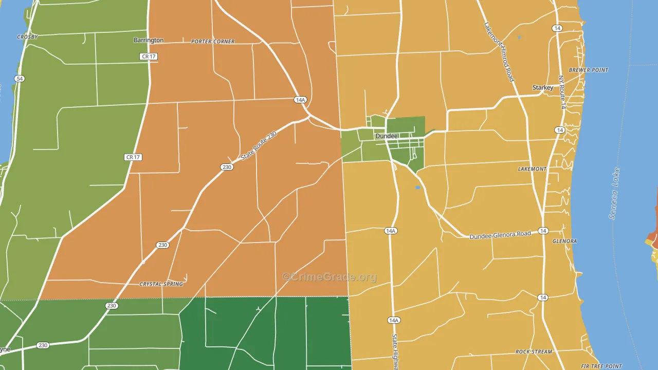 Dundee, NY Map of Robbery Rates