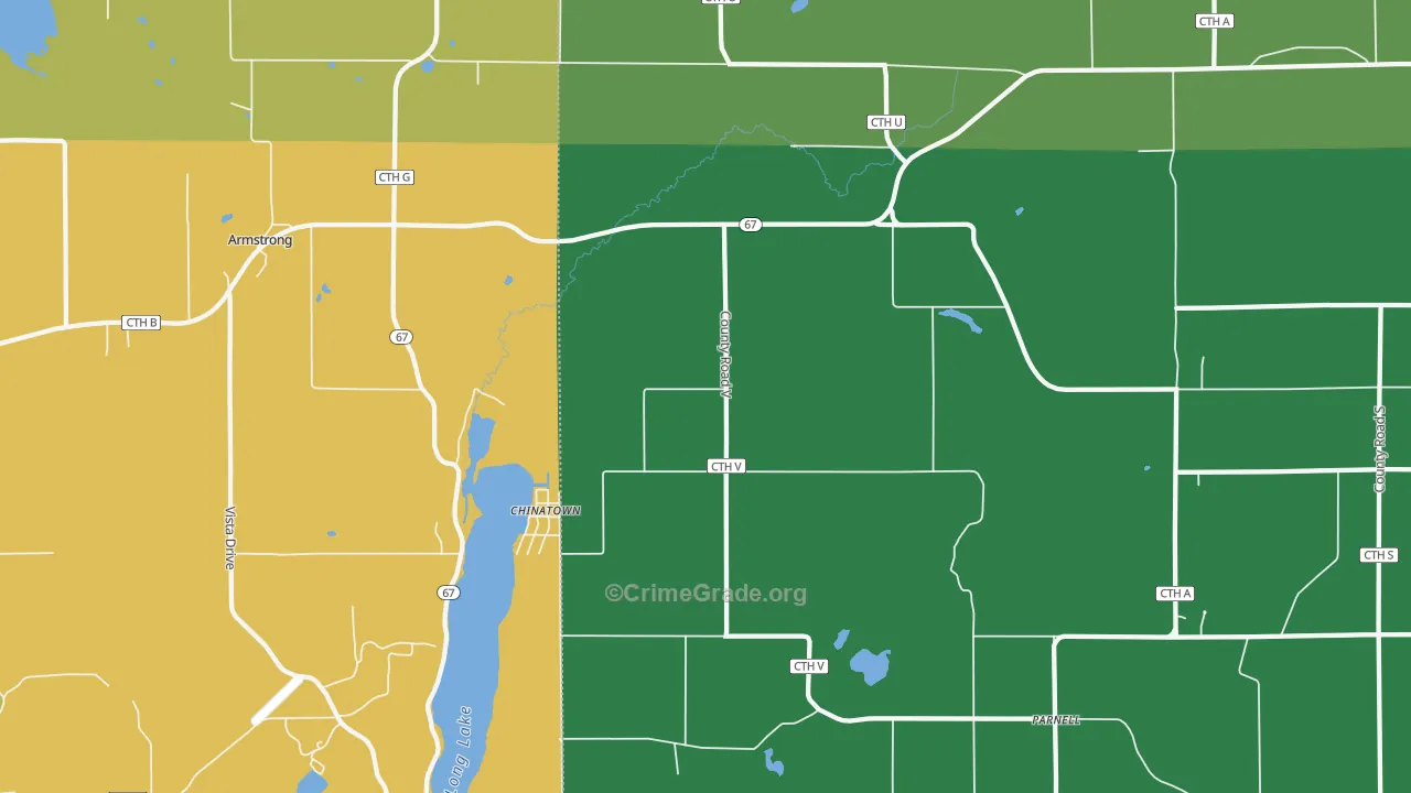Dundee, WI Map of Robbery Rates