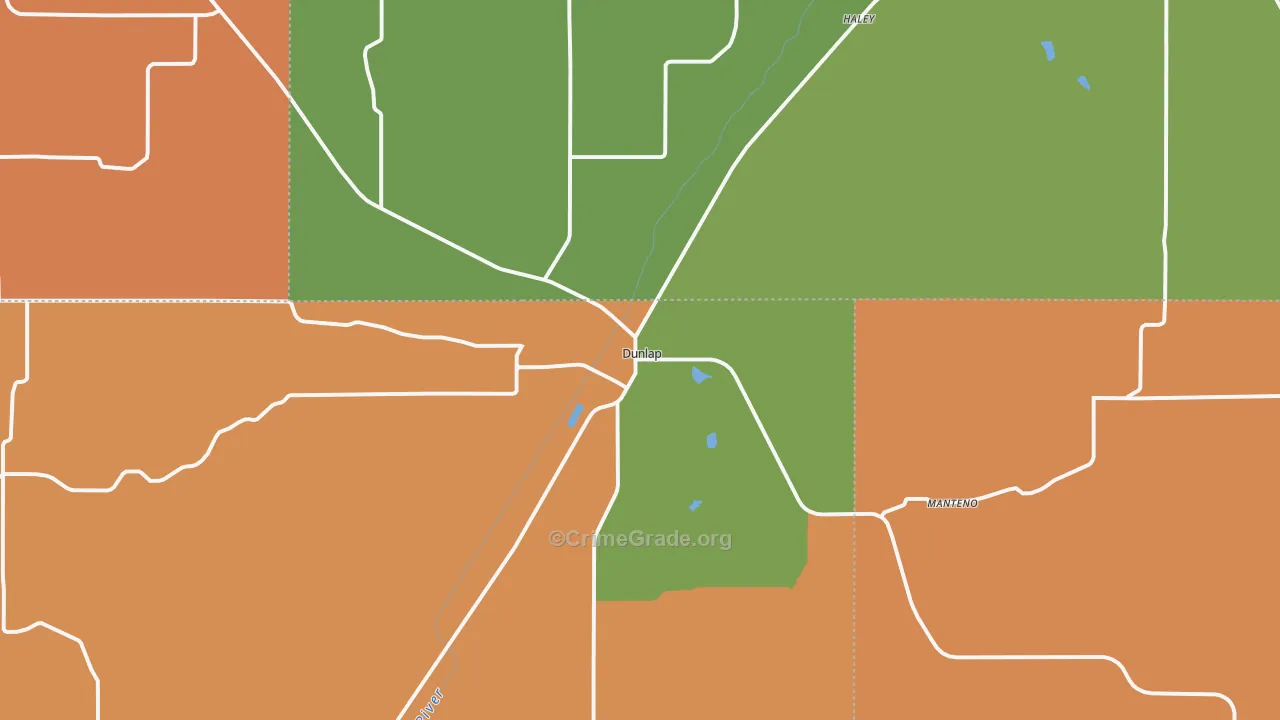 Dunlap, IA Map of Robbery Rates