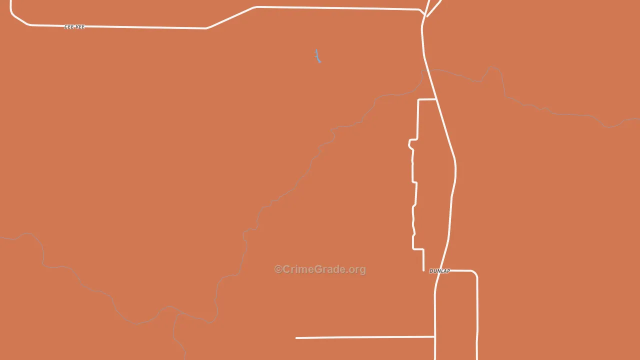 Dunlap, TX Map of Robbery Rates