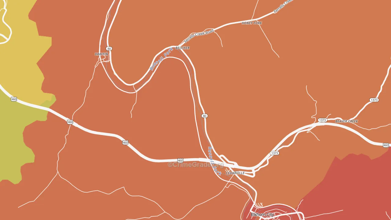 Dunleary, KY Map of Robbery Rates