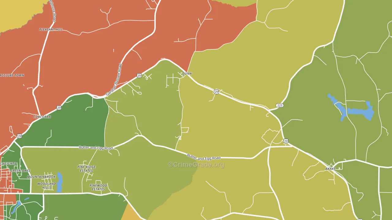 Dunn, AL Map of Robbery Rates