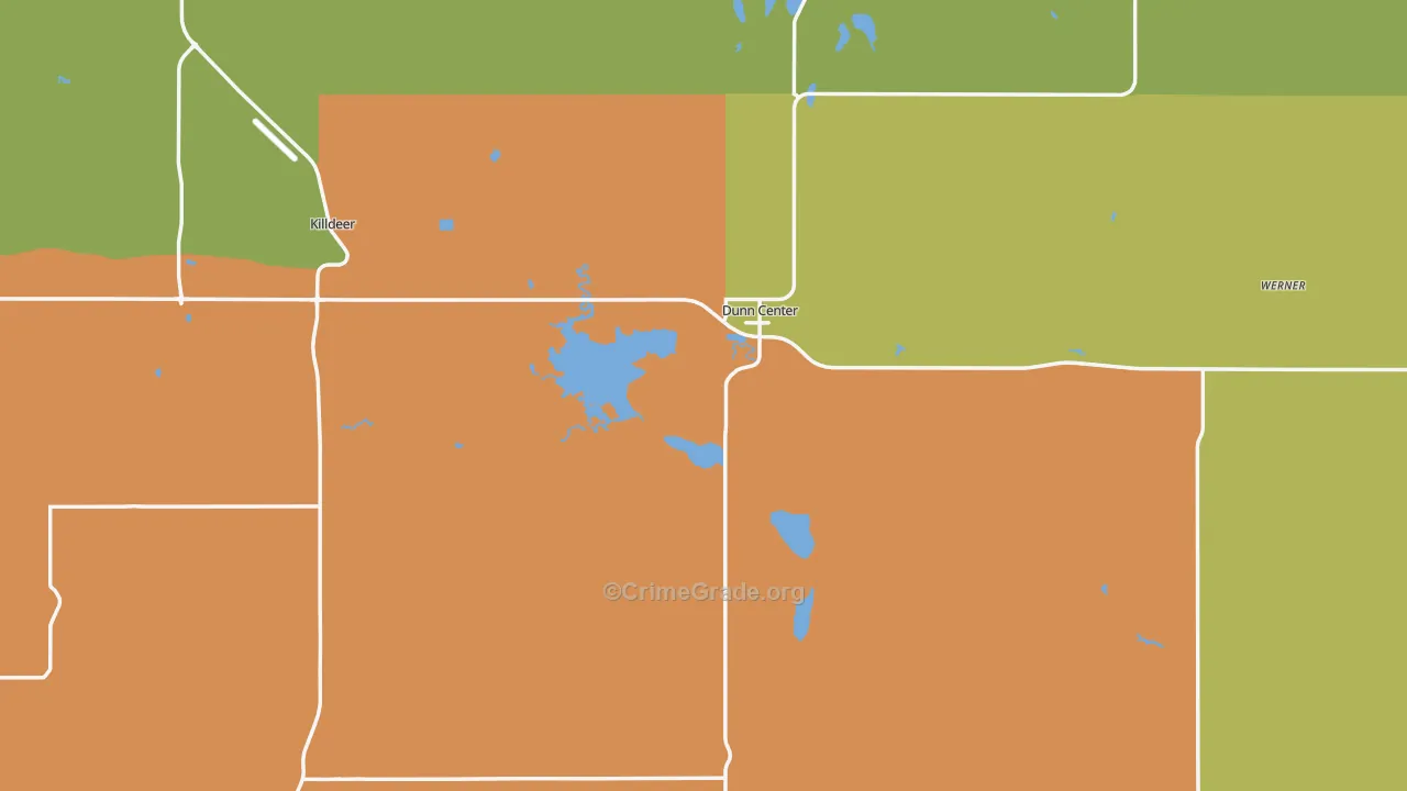 Dunn County, ND Map of Robbery Rates