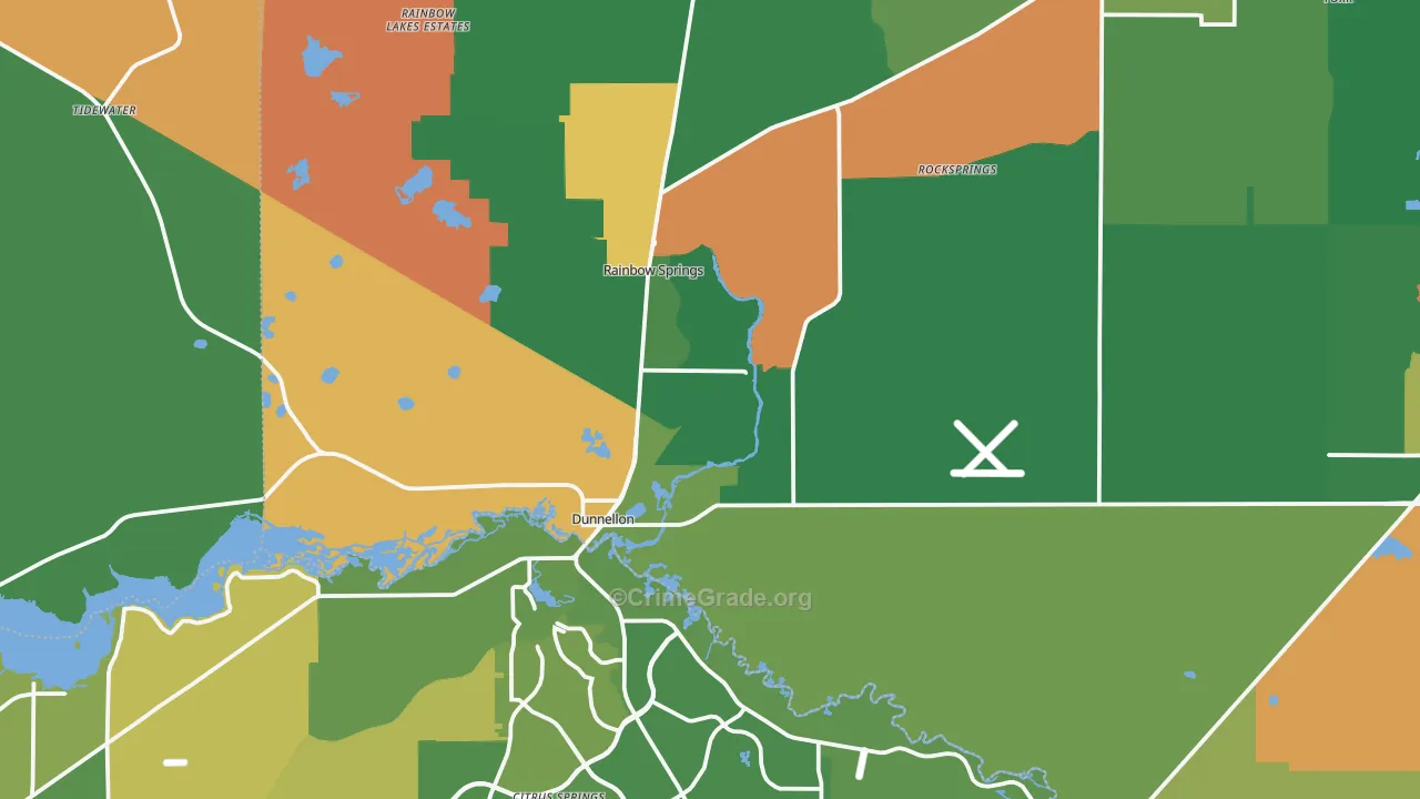 Dunnellon, FL Map of Robbery Rates