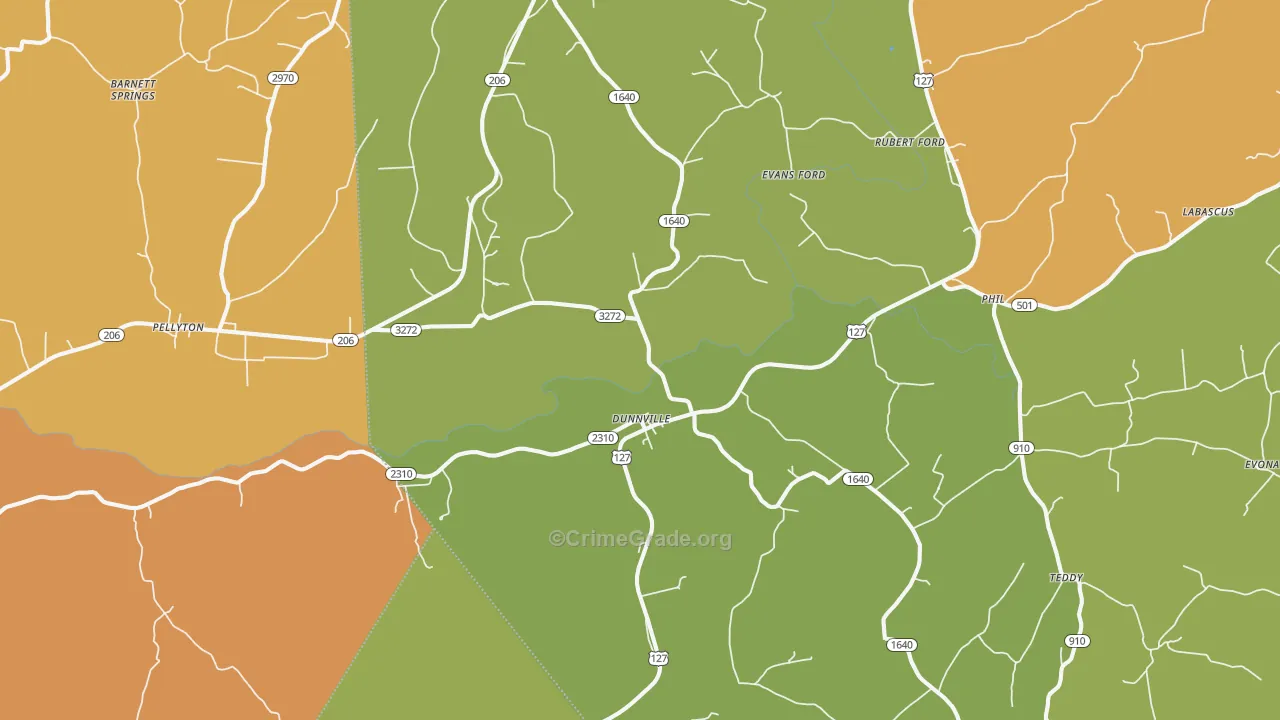 Dunnville, KY Map of Robbery Rates
