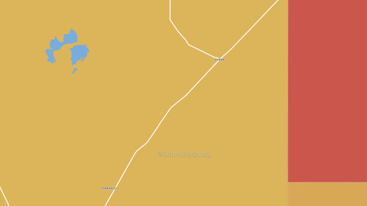 Duran, NM Map of Robbery Rates
