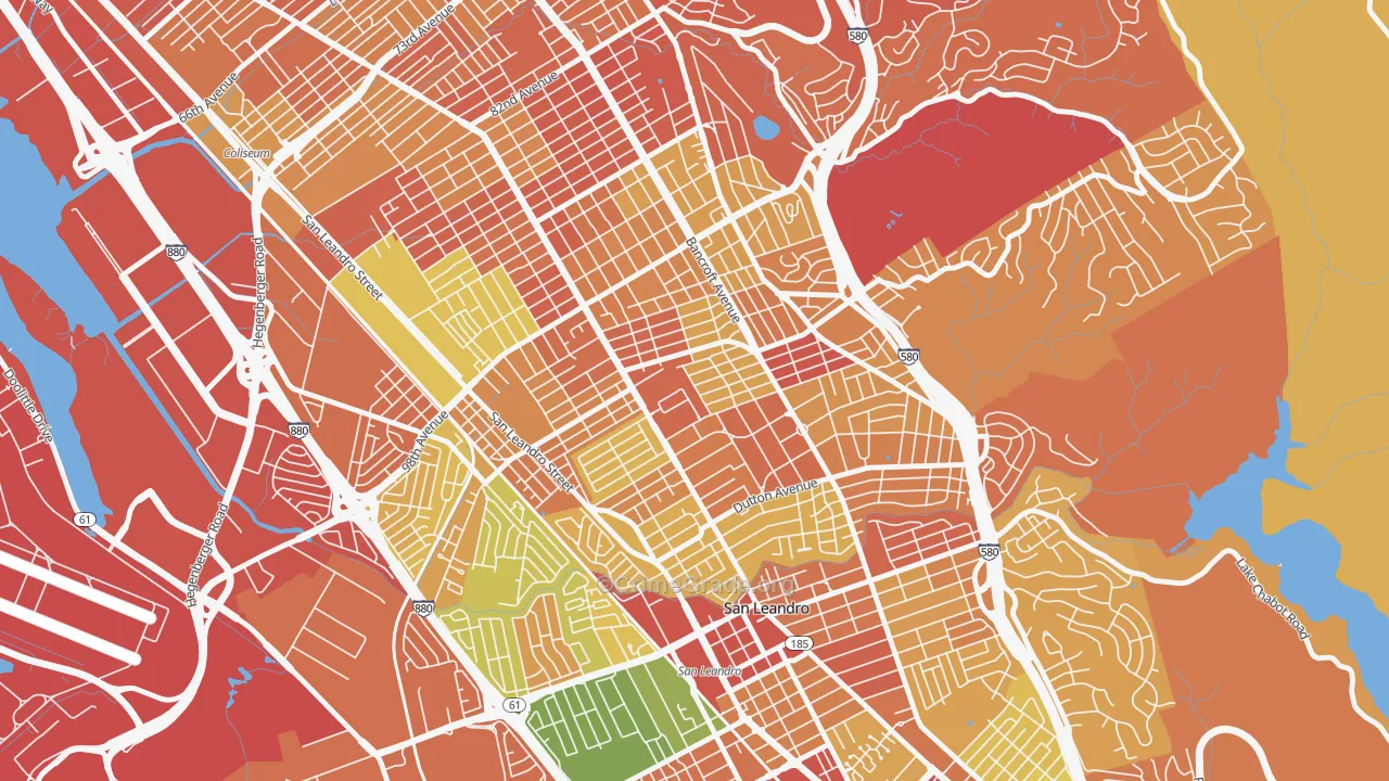Durant Manor, Oakland, CA Map of Robbery Rates