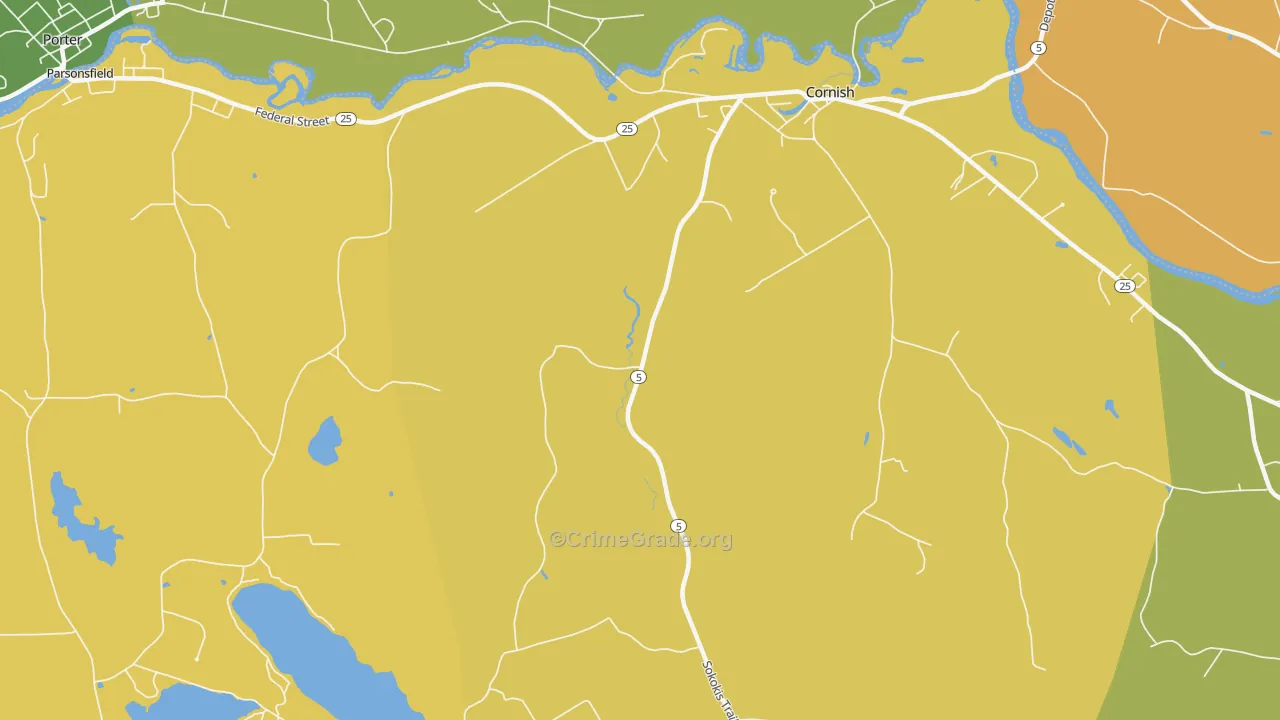 Durgintown, ME Map of Robbery Rates