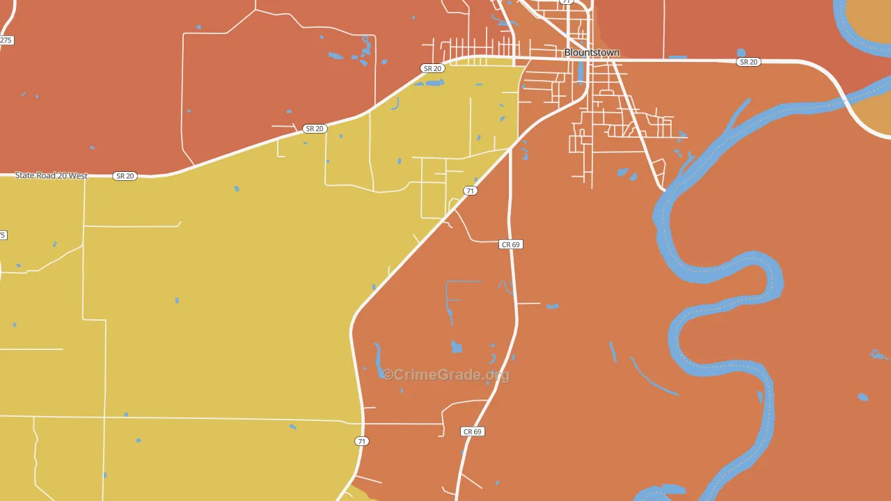Durham, FL Map of Robbery Rates