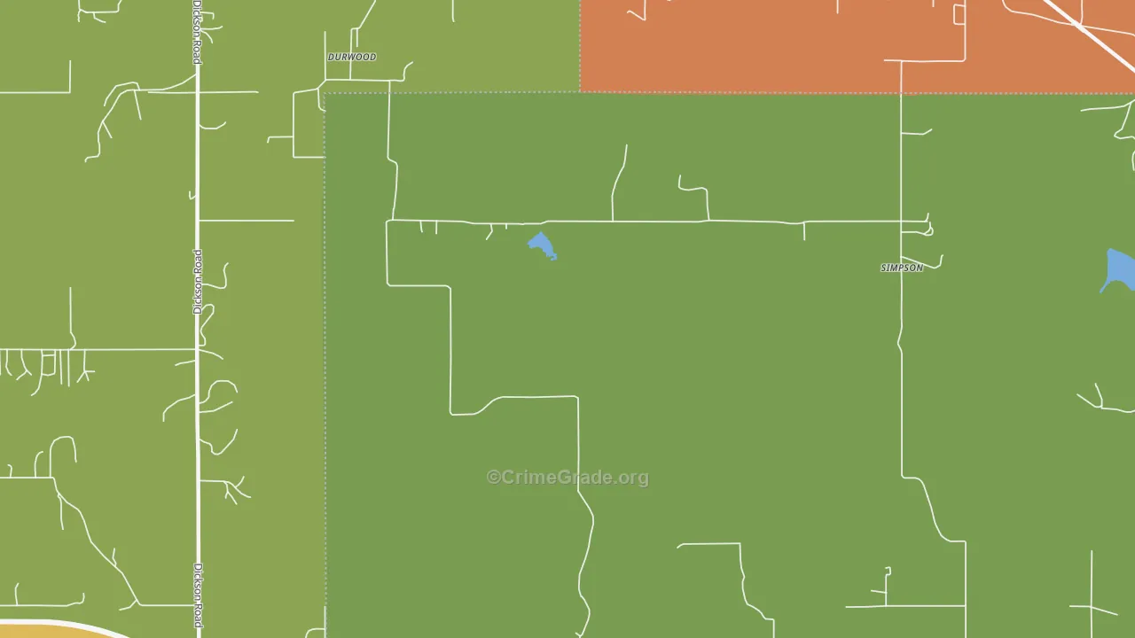 Durwood, OK Map of Robbery Rates
