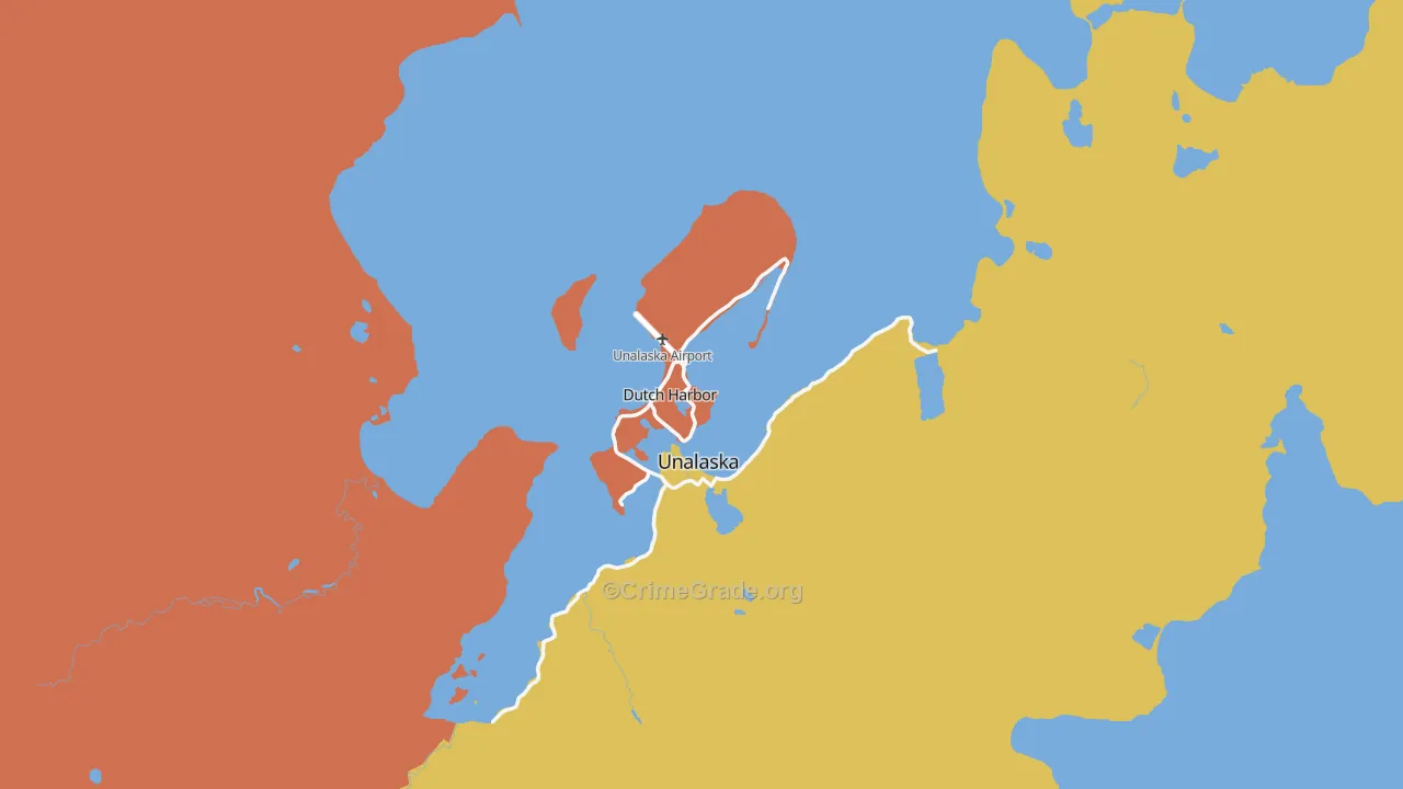 Dutch Harbor, AK Map of Robbery Rates