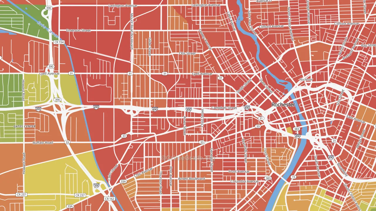Dutchtown, Rochester, NY Map of Robbery Rates