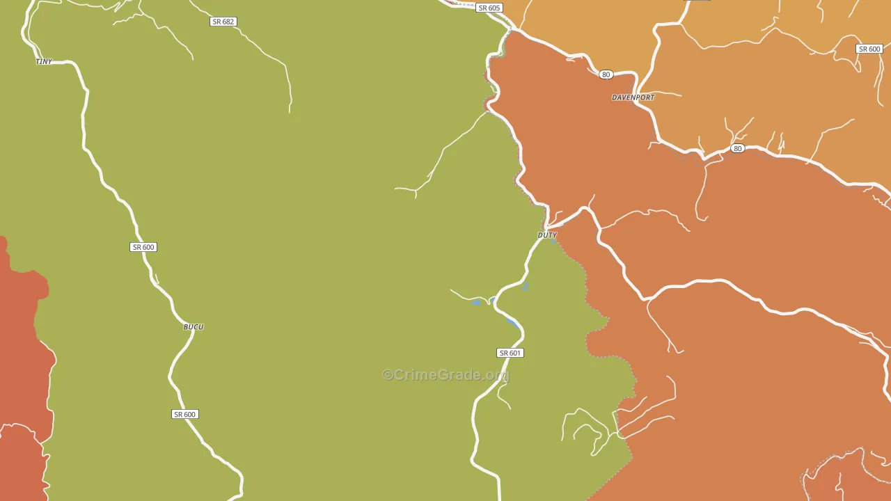 Duty, VA Map of Robbery Rates