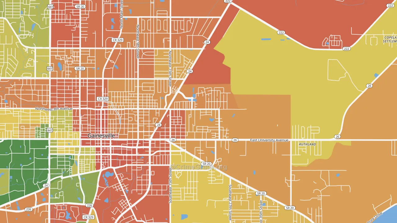 Duval-Eagle Eyes Crime Watch, Gainesville, FL Map of Robbery Rates