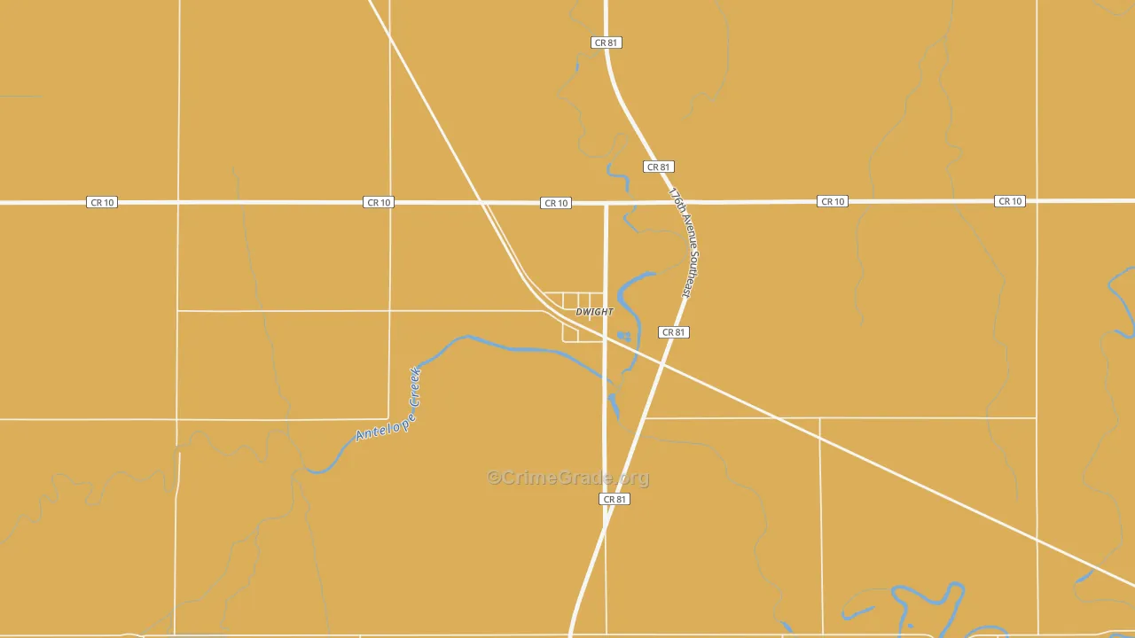 Dwight, ND Map of Robbery Rates
