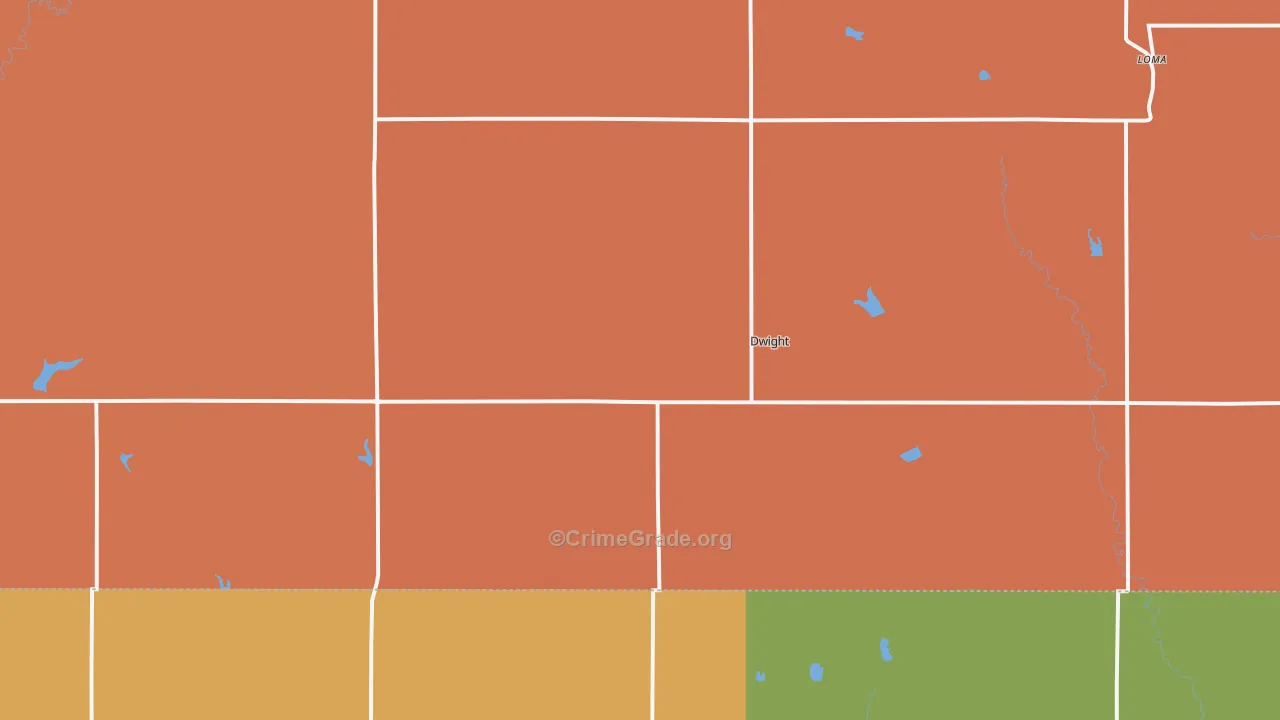 Dwight, NE Map of Robbery Rates