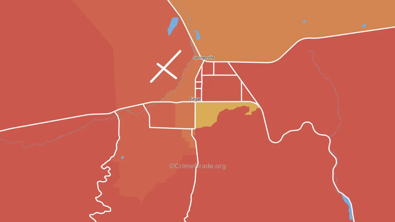 Eagar, AZ Map of Robbery Rates