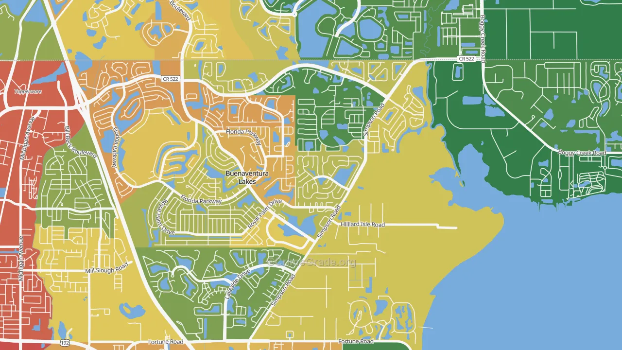 Eagle Bay, Kissimmee, FL Map of Robbery Rates