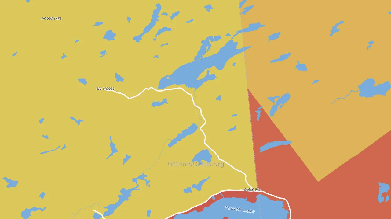 Eagle Bay, NY Map of Robbery Rates