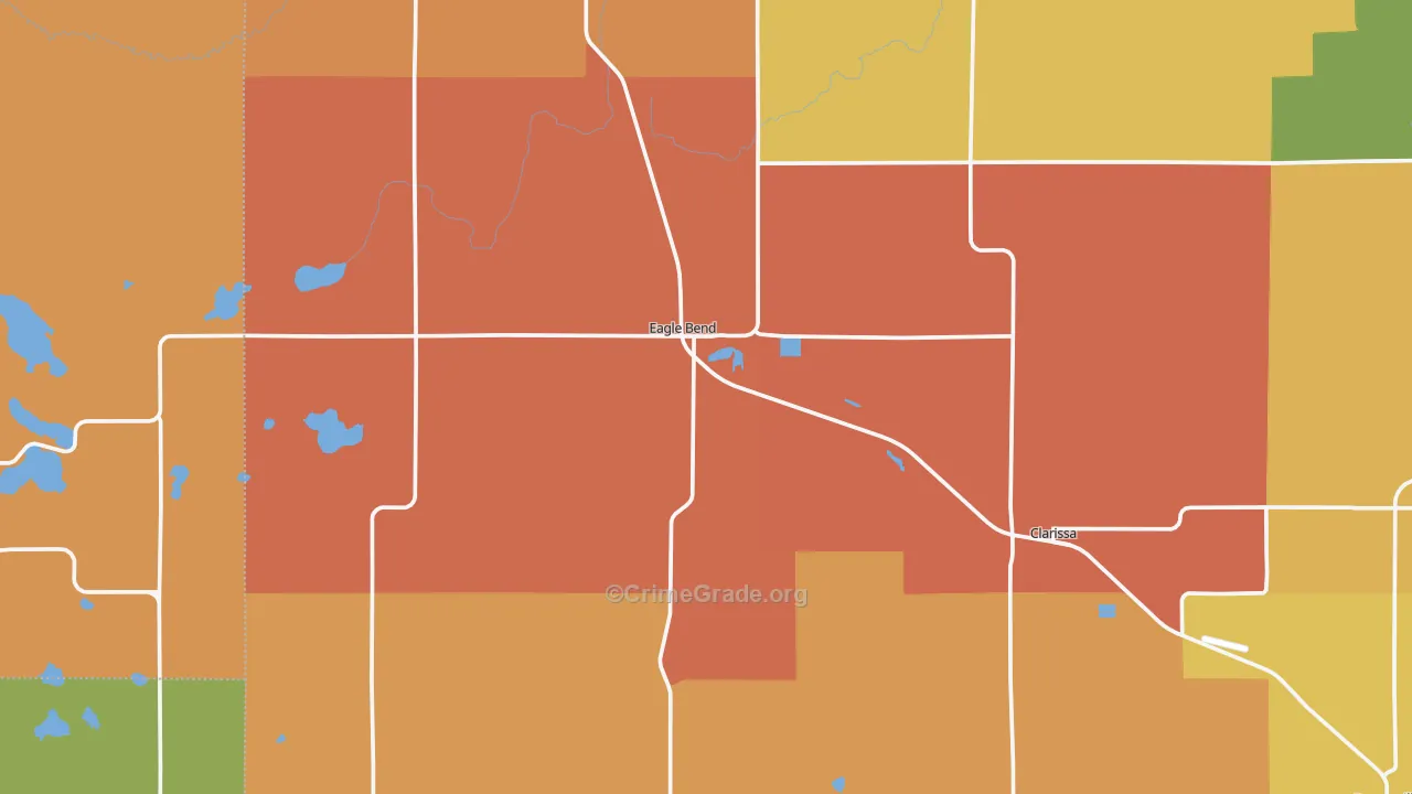 Eagle Bend, MN Map of Robbery Rates