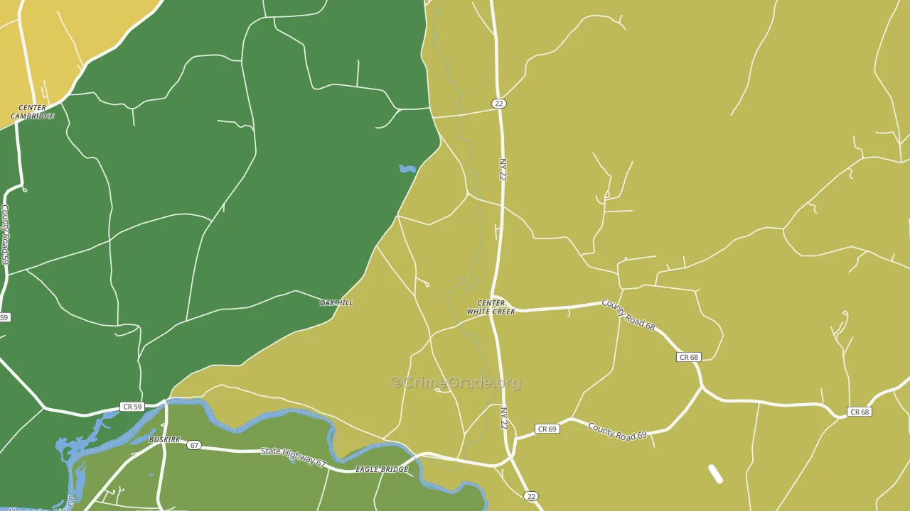 Eagle Bridge, NY Map of Robbery Rates