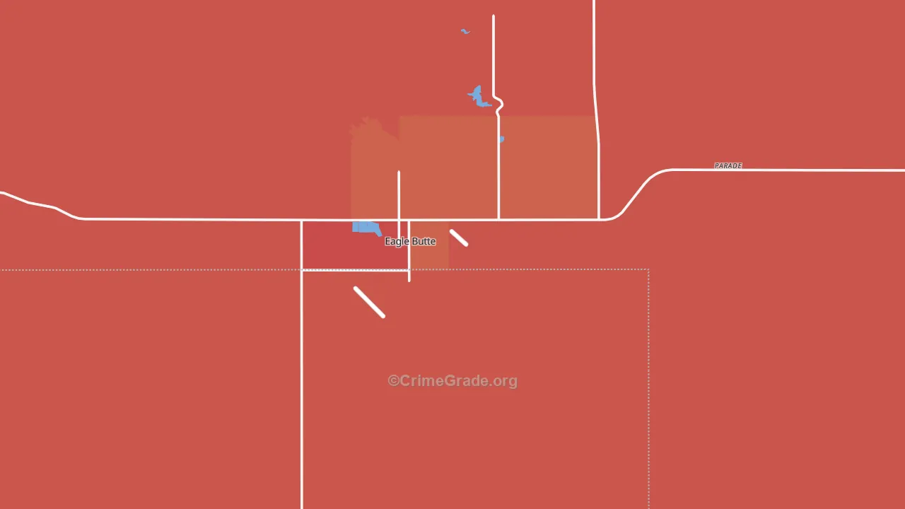 Eagle Butte, SD Map of Robbery Rates