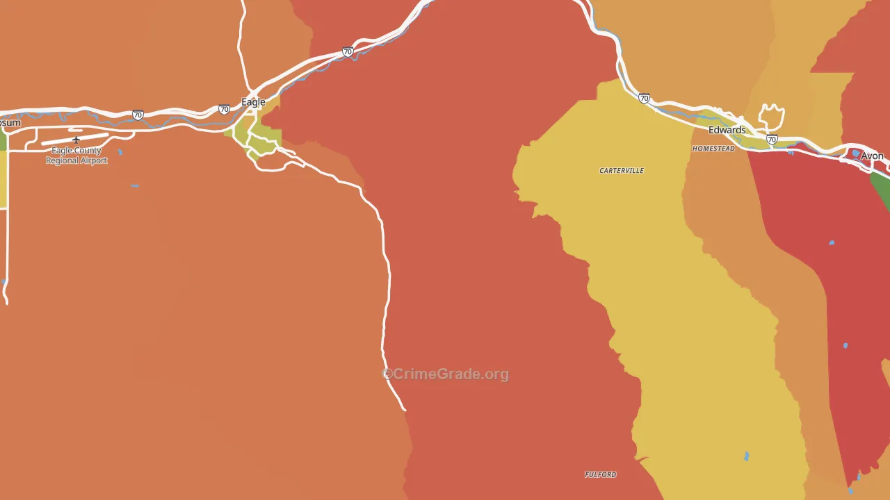 Eagle County, CO Map of Robbery Rates