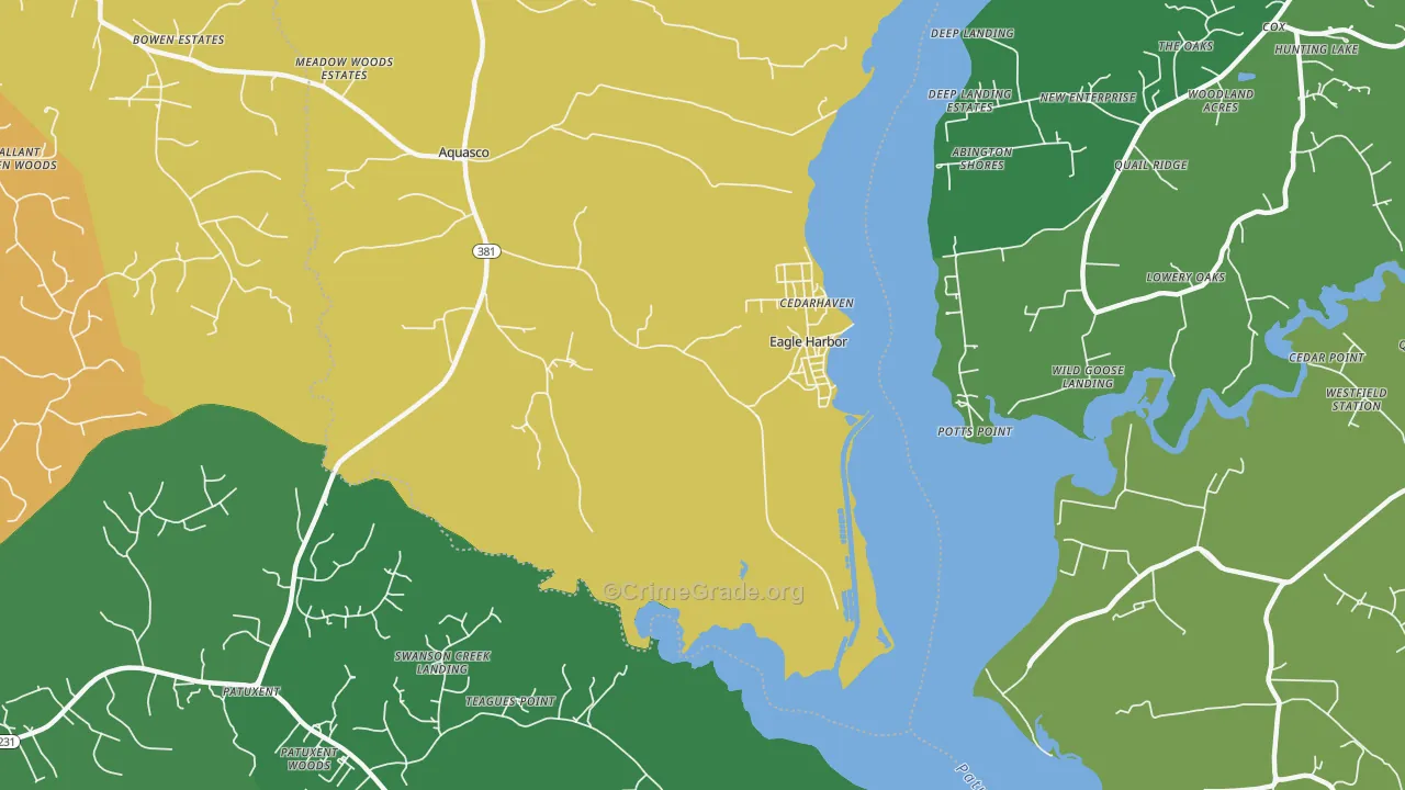 Eagle Harbor, MD Map of Robbery Rates