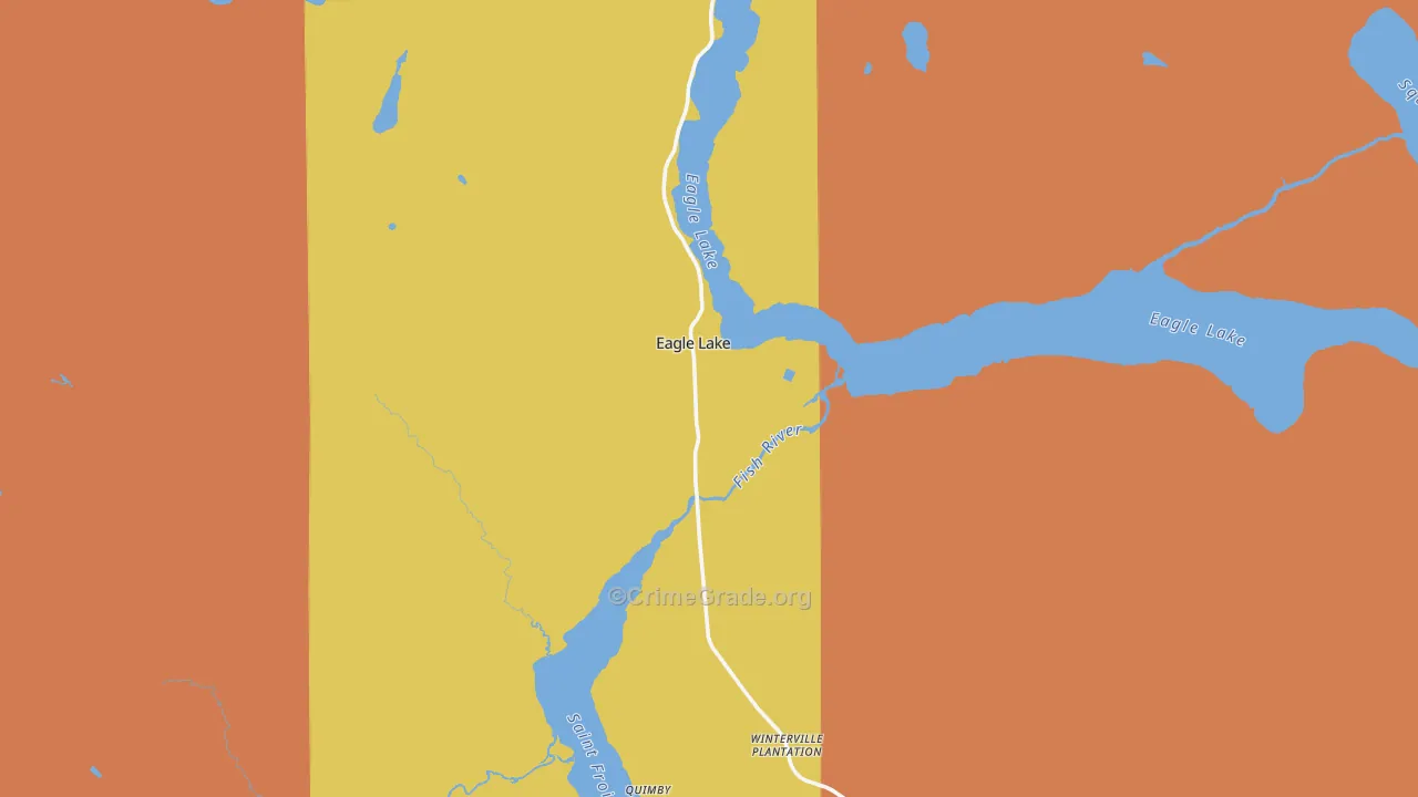 Eagle Lake, ME Map of Robbery Rates
