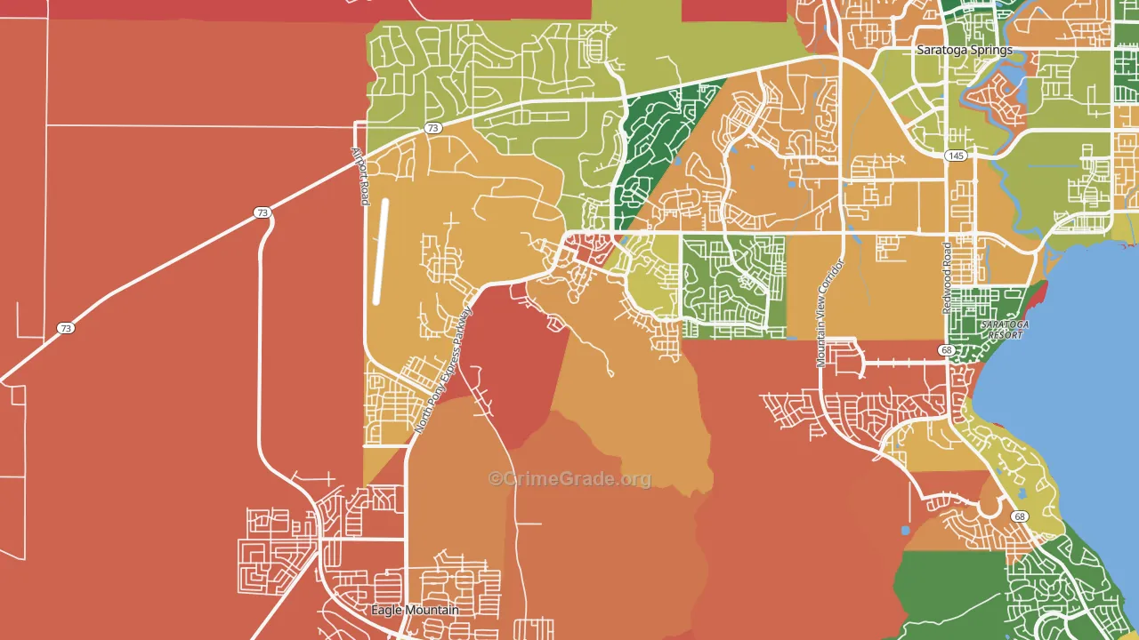 Eagle Mountain, UT Map of Robbery Rates