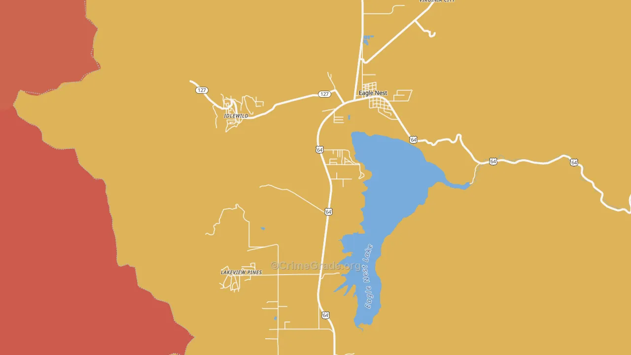 Eagle Nest, NM Map of Robbery Rates