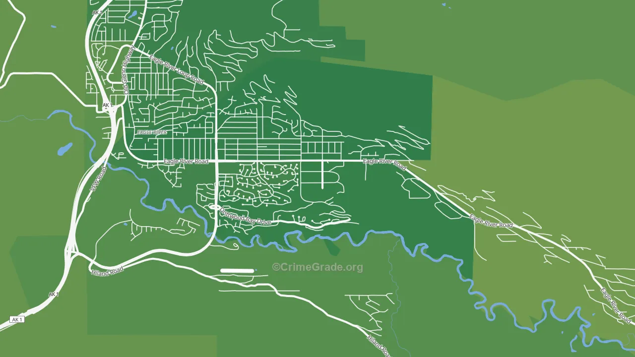 Eagle River Valley, Eagle River, AK Map of Robbery Rates