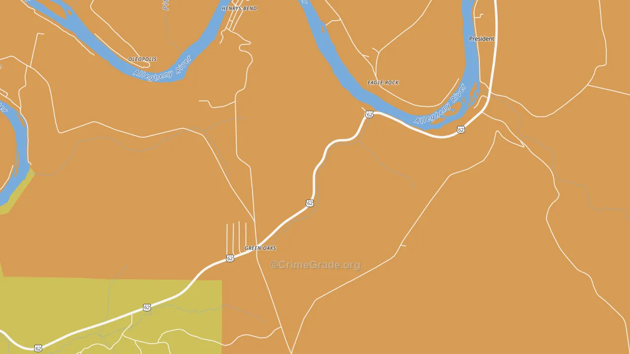 Eagle Rock, PA Map of Robbery Rates