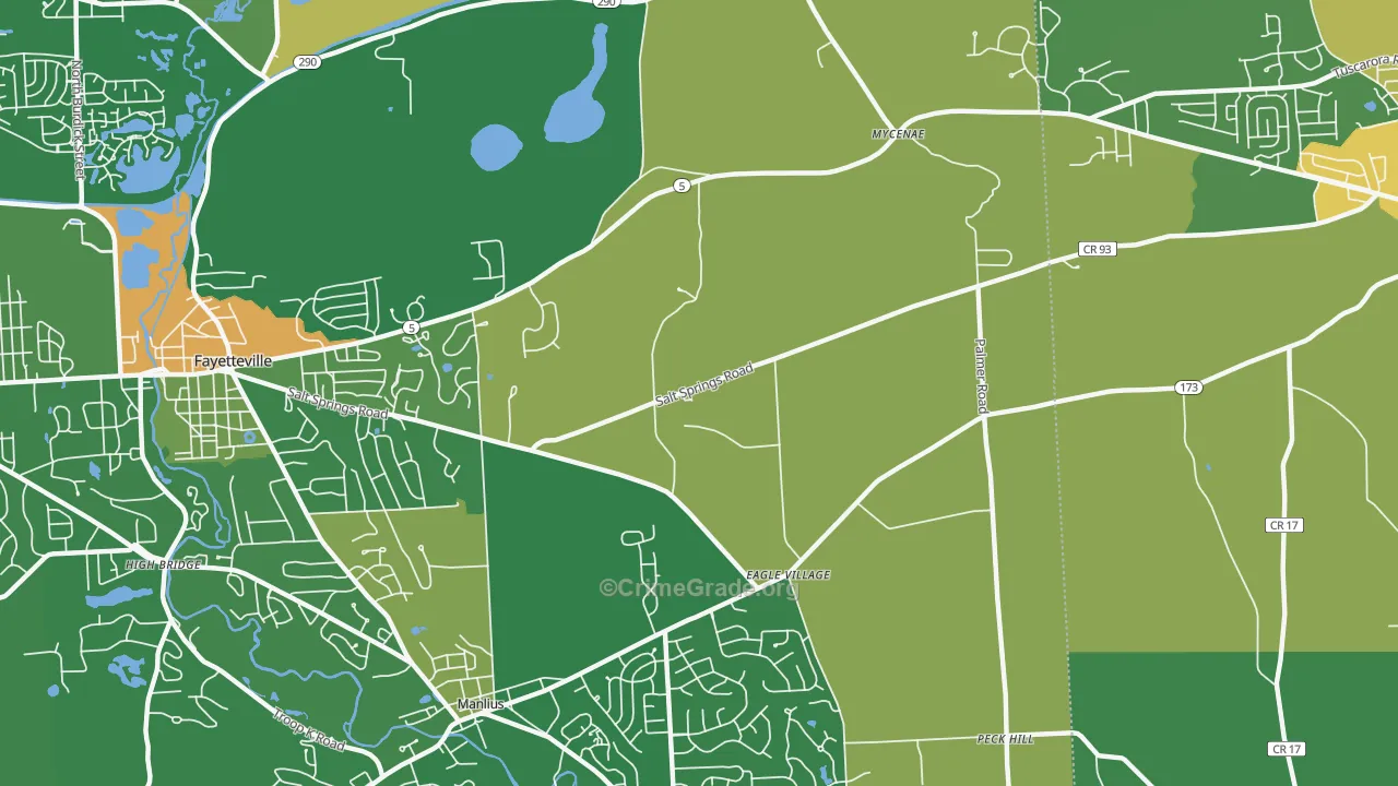 Eagle Village, NY Map of Robbery Rates