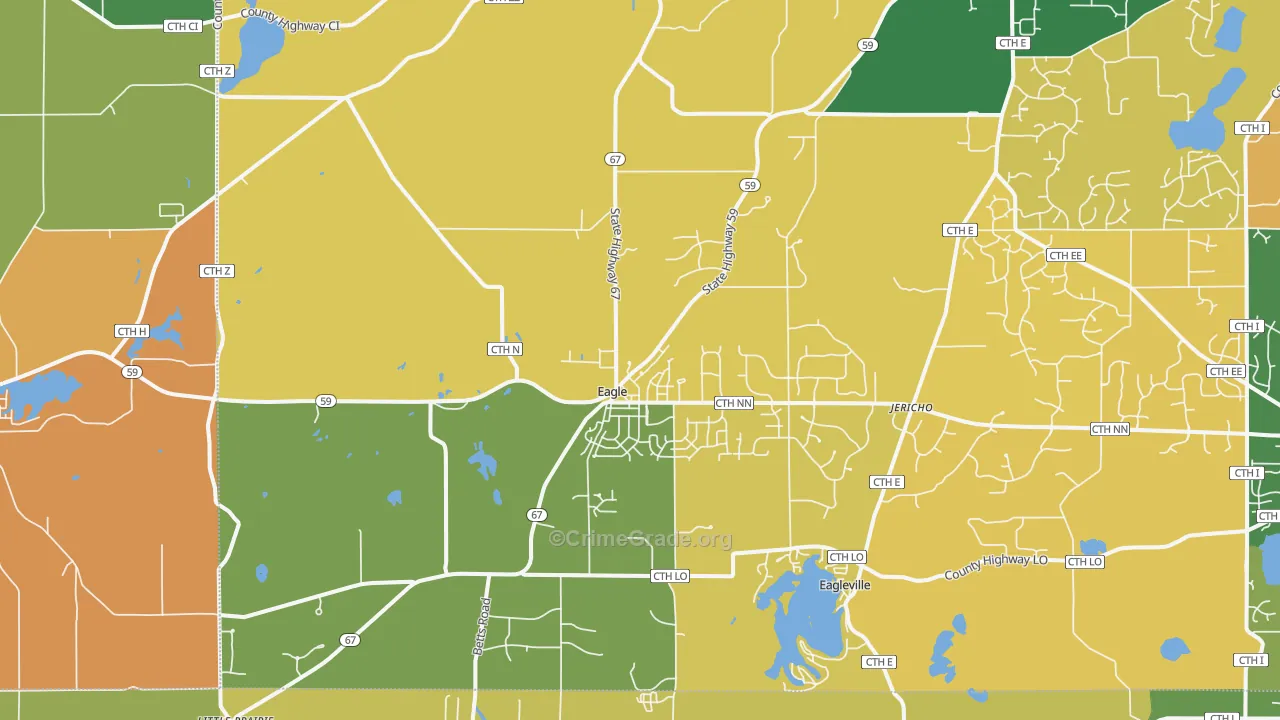 Eagle, WI Map of Robbery Rates