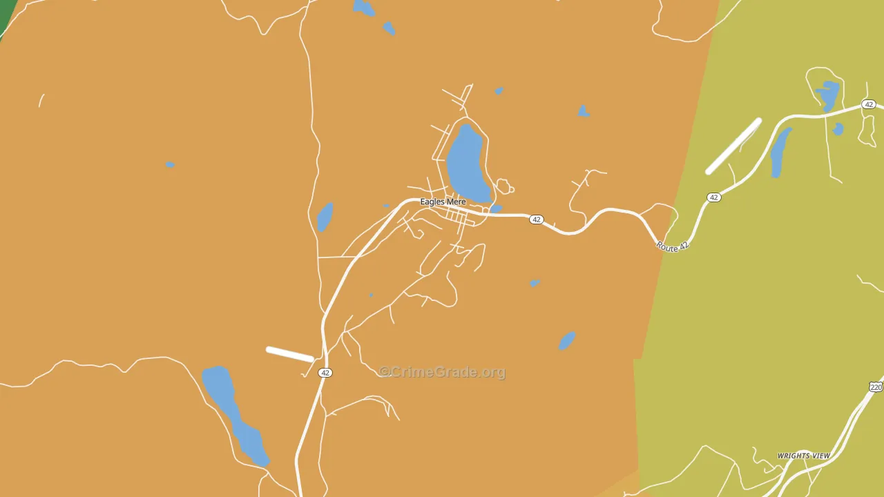 Eagles Mere, PA Map of Robbery Rates