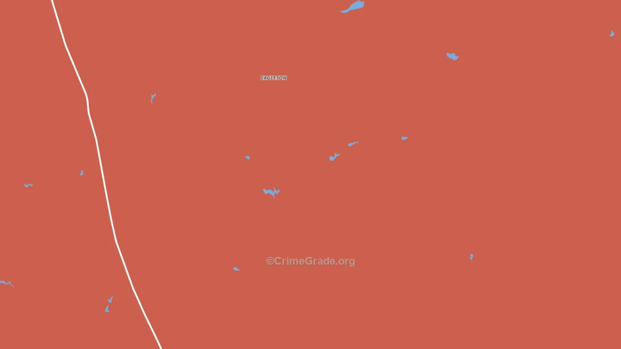 Eagleton, MT Map of Robbery Rates